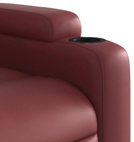 Πολυθρόνα Μασάζ Ανακλινόμενη Μπορντό από Συνθετικό Δέρμα - Κόκκινο