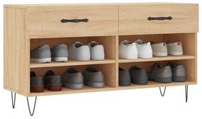 vidaXL Παπουτσοθήκη Sonoma Δρυς 102x35x55 εκ. από Επεξεργασμένο Ξύλο