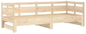vidaXL Καναπές Κρεβάτι Συρόμενος 2x(80x200) εκ. από Μασίφ Ξύλο Πεύκου