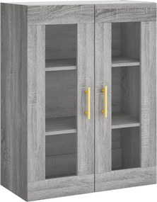 vidaXL Ντουλάπι Γκρι Sonoma 69,5 x 34 x 180 εκ. Επεξεργασμένο Ξύλο
