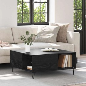 vidaXL Τραπεζάκι σαλονιού Μαύρη δρυς 80 x 80 x 36.5 εκ