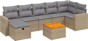 vidaXL Patio Sofa Set 7-θέσια Μίξη μπεζ και ανοιχτό γκρι