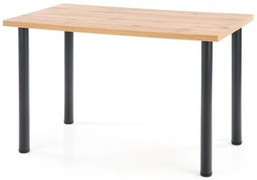Τραπέζι Houston 1061, Μαύρο, Wotan δρυς, 75x68x120cm, 22 kg, Φυσικό ξύλο καπλαμά, Μέταλλο | Epipla1.gr