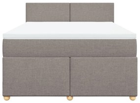 Κρεβάτι Boxspring με Στρώμα Taupe 140x200 εκ. Υφασμάτινο - Μπεζ-Γκρι