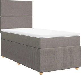 vidaXL Κρεβάτι Boxspring με Στρώμα Taupe 90x200 εκ. Υφασμάτινο