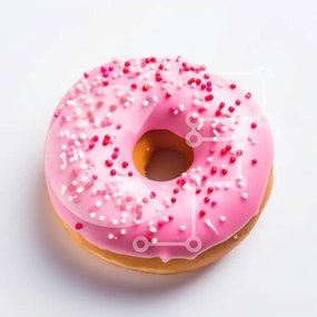 Σετ των 2 Intra Συλλεκτικό Ξύλινο Παζλ Plywood  4mm - Ροζ παγωμένο ντόνατ με ψεκασμούς Σε Ξύλινο Κουτί - Διαστάσεις: 10x10 cm – 25 κομμάτια