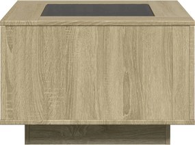 vidaXL Τραπεζάκι Σαλονιού με LED Δρυς 60x60x40 εκ. Επεξεργασμένο Ξύλο