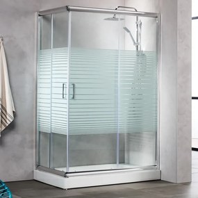 New Tema 72x100x180 Stripes Παραλληλόγραμμη Καμπίνα Ντους