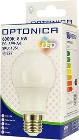 OPTONICA LED λάμπα A60 1351, 8.5W, 6000K, E27, 806lm