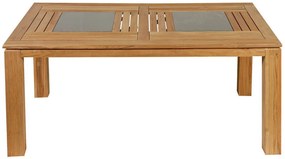 Ξύλινο Παραλ/μο Σταθερό Τραπέζι Teak Με Πλάκες Γρανίτη 165 x 95 x 75(h)cm