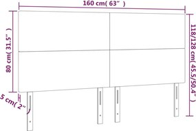 vidaXL Κεφαλάρι Κρεβατιού LED Λευκό 160x5x118/128 εκ