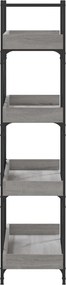 vidaXL Βιβλιοθήκη 4 Επιπέδων Γκρι Sonoma 100x33x145,5εκ. Επεξεργ. Ξύλο
