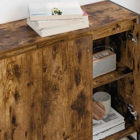 vidaXL Βοηθητικό ντουλάπι Καπνιστό Δρύς 96,5 x 30 x 75 εκ