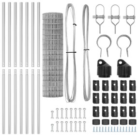 vidaXL Euro Fence με 7 Πόστα 1.4x10 μ Γαλβανισμένος Χάλυβας