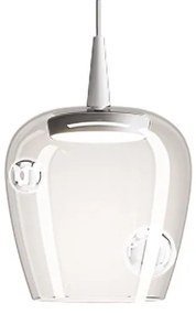 Κρεμαστό Φωτιστικό Οροφής LED 8W Λευκή Βάση IP40 Φ18cm 2700K Dimmable Bilia Zafferano-LBA3011-Διάφανο LBA3011