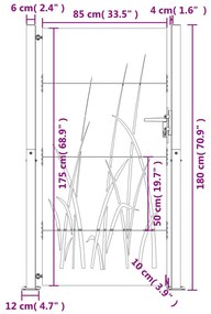 ΠΥΛΗ ΚΗΠΟΥ ΜΕ ΣΧΕΔΙΟ ΓΡΑΣΙΔΙ 105 X 180 ΕΚ. ΑΠΟ ΑΤΣΑΛΙ CORTEN 153230