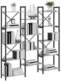 vidaXL Ράφι Βιβλίων Γκρι sonoma 156 x 25 x 167.5 εκ Επεξεργασμένο ξύλο