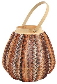 Φανάρι LAF112 Από Ξύλο Και Ύφασμα 33x31cm Multi Espiel Wood, Fabric