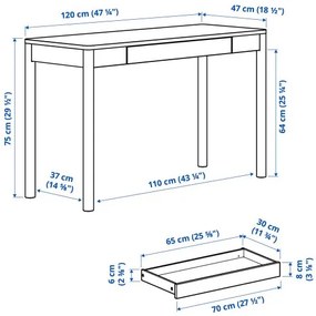 TONSTAD γραφείο, 120x47 cm 605.382.05