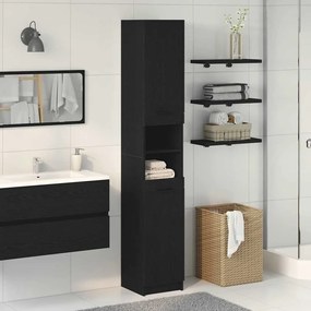 vidaXL Ντουλάπι Μπάνιου με ράφι Μαύρη δρυς 32 x 34 x 188.5 εκ.