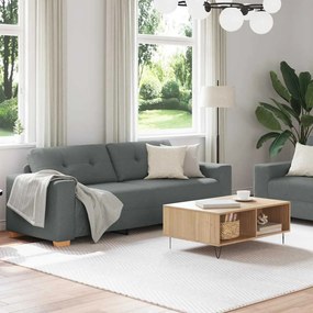 vidaXL Σετ Καναπέδων 2 Τεμαχίων με Μαξιλάρια, Σκούρο Γκρι Ύφασμα