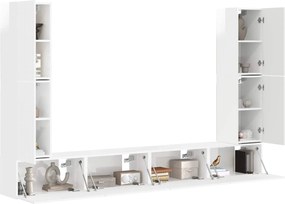 vidaXL Σετ επίπλου τηλεόρασης 8 pcs Υψηλής γυαλάδας λευκό