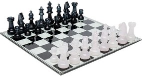 Διακοσμητικό Επιτραπέζιο Chess Λευκό/Μαύρο 60x60x13 εκ. - Ασημί