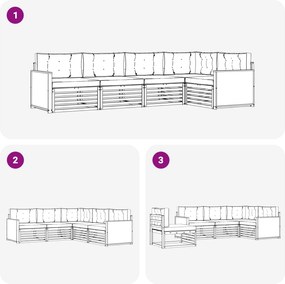 vidaXL Σειρά Καναπέ Εξωτερικού 5 pcs Φυσικό και Μπεζ