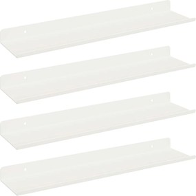 vidaXL Πλωτό ράφι Επιτοίχιο 4 pcs Λευκός 40 x 8,5 x 2,5 εκ Ατσάλι
