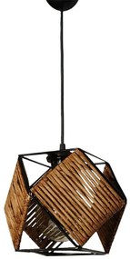Φωτιστικό Οροφής 687HMY1307 17x17x70cm 1xE27 40W Brown-Black Opviq