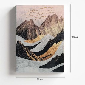 Πίνακας σε καμβά "Abstract Mountain" Megapap ψηφιακής εκτύπωσης 70x100x3εκ.