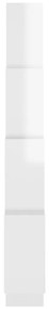 Ραφιέρα Τοίχου με Κύβους Γυαλιστ. Λευκό 90x15x119εκ Μοριοσανίδα - Λευκό