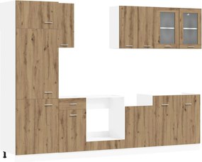 vidaXL Μονάδα κουζίνας Lyon 8 pcs Artisan Δρυς Επεξεργασμένο Ξύλο