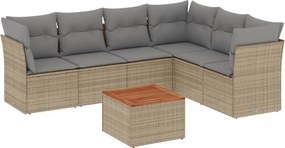 vidaXL Patio Sofa Set 6-θέσια Μικτό μπεζ και γκρι