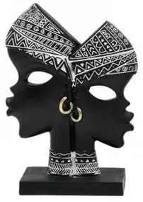 ΕΠΙΤΡΑΠΕΖΙΑ ΔΙΑΚΟΣΜΗΤΙΚΗ ΦΙΓΟΥΡΑ ” African ” Fylliana FL240309 ΜΑΥΡΟ-ΛΕΥΚΟ ΧΡΩΜΑ 13x5x18εκ 374-225-460