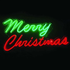 Διακοσμητικό Φωτιστικό Neon Merry Christmas Led X082714519 50x25cm Με Usb Red-Green Aca