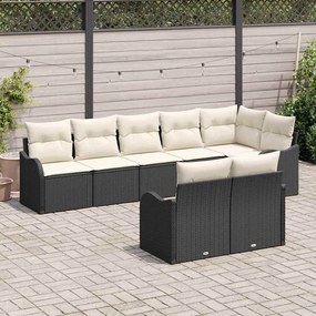 vidaXL Σετ Καναπέ Κήπου με μαξιλάρι 8 pcs Μαύρο Πολυ ράταν