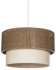 SISSIE 203-0138 Μοντέρνο Κρεμαστό Φωτιστικό Καπέλο Μονόφωτο 1 x E27 IP20 Καφέ & Μπεζ Ύφασμα-Μ30 x Π30 x Υ93cm Globostar 203-0138 Μπεζ