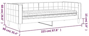 Καναπέ Κρεβάτι με Στρώμα Σκούρο Γκρι 80 x 200 εκ. Βελούδινος - Γκρι