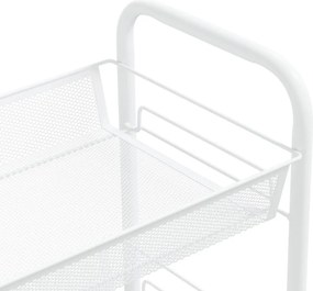 vidaXL Τρόλεϊ Κουζίνας 4 Επιπέδων Λευκό 46 x 26 x 85 εκ. Σιδερένιο
