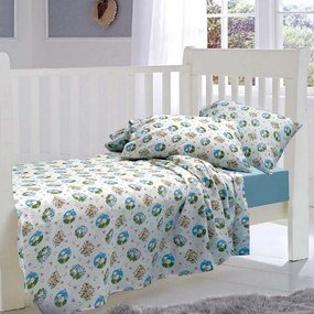 Σετ Σεντόνια Βαμβακερά Κούνιας 120x160εκ. Elvin Blue Sb home