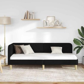 vidaXL Κρεβάτι Γωνίας Μαύρο 80 x 200 cm ύφασμα
