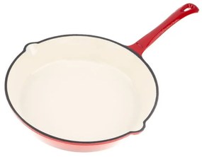 Τηγάνι από Χυτοσίδηρο με Λαβή Kinghoff KH 2261, 21 cm, Εμαγιέ, Κατάλληλο για φούρνο, Κόκκινο