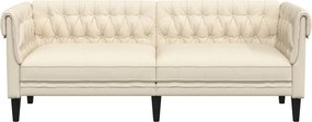 vidaXL Καναπές Τριθέσιος Chesterfield Λινό