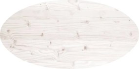 vidaXL Επιφάνεια Τραπεζιού Οβάλ Λευκή 100x50x2,5 εκ. Μασίφ Ξύλο Πεύκου