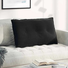 vidaXL Μαξιλάρι Πλάτης Μαύρο 80 x 50 cm Υφασμάτινο Κορντουρά