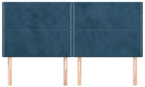 vidaXL Κεφαλάρια Κρεβατιού 4 τεμ.Σκούρο Μπλε 90x5x78/88 εκ. Βελούδινο