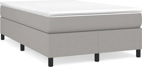 vidaXL Κρεβάτι Boxspring με Στρώμα Ανοιχτό Γκρι 120x190 εκ. Υφασμάτινο