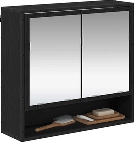 vidaXL Ράφι Τοίχου Μαύρη Οξυά 65 x 20 x 60 εκ