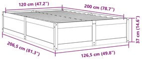 Σκελετός Κρεβ. Χωρίς Στρώμα Λευκό 120x200 εκ Μασίφ Πεύκο - Λευκό